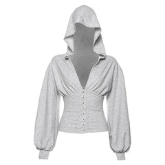 Lantern long sleeve slim fitting women's Hoodie