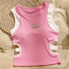 Design Sense Midriff Outfit Sleeveless Vest Slim Top For Women