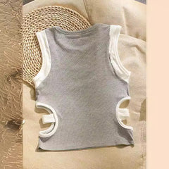 Design Sense Midriff Outfit Sleeveless Vest Slim Top For Women