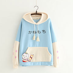 Color block sleeves plus fleece sweater