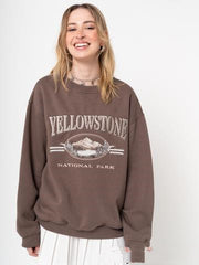 Autumn New Loose Round Neck Casual Long-sleeved Printed Sweater Trend