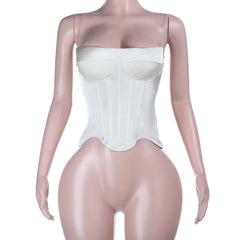 Womens Stylish Sexy Backless Waist-cinching Top