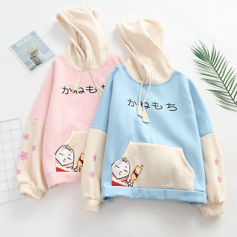 Color block sleeves plus fleece sweater