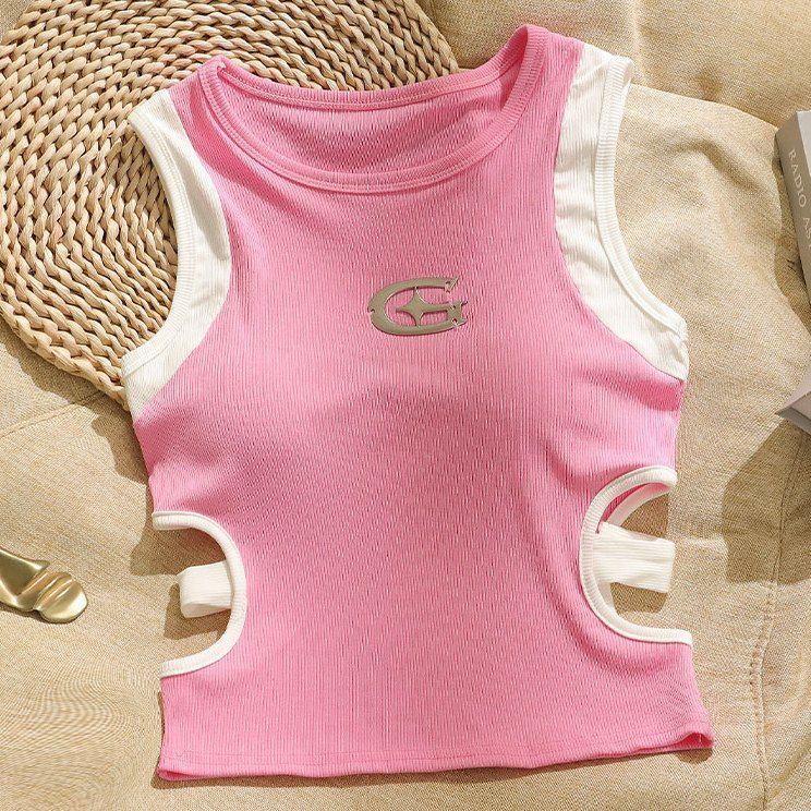Design Sense Midriff Outfit Sleeveless Vest Slim Top For Women