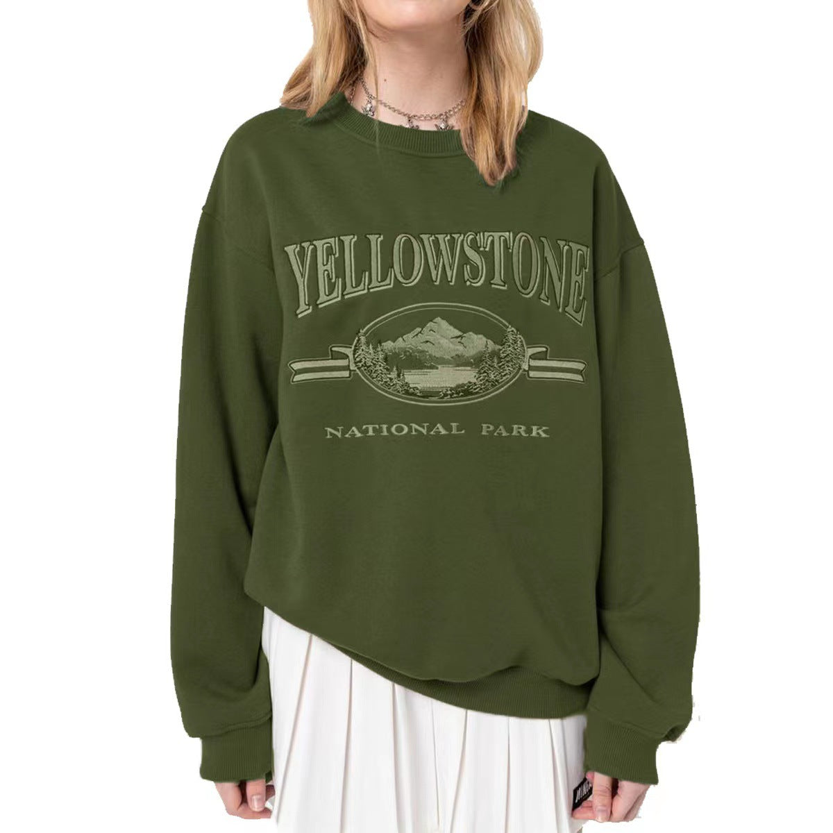 Autumn New Loose Round Neck Casual Long-sleeved Printed Sweater Trend