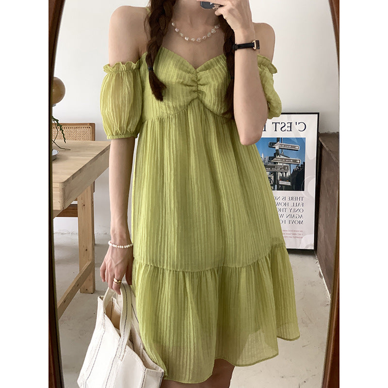 Women's Gentle And Sweet French Square Neck Dress